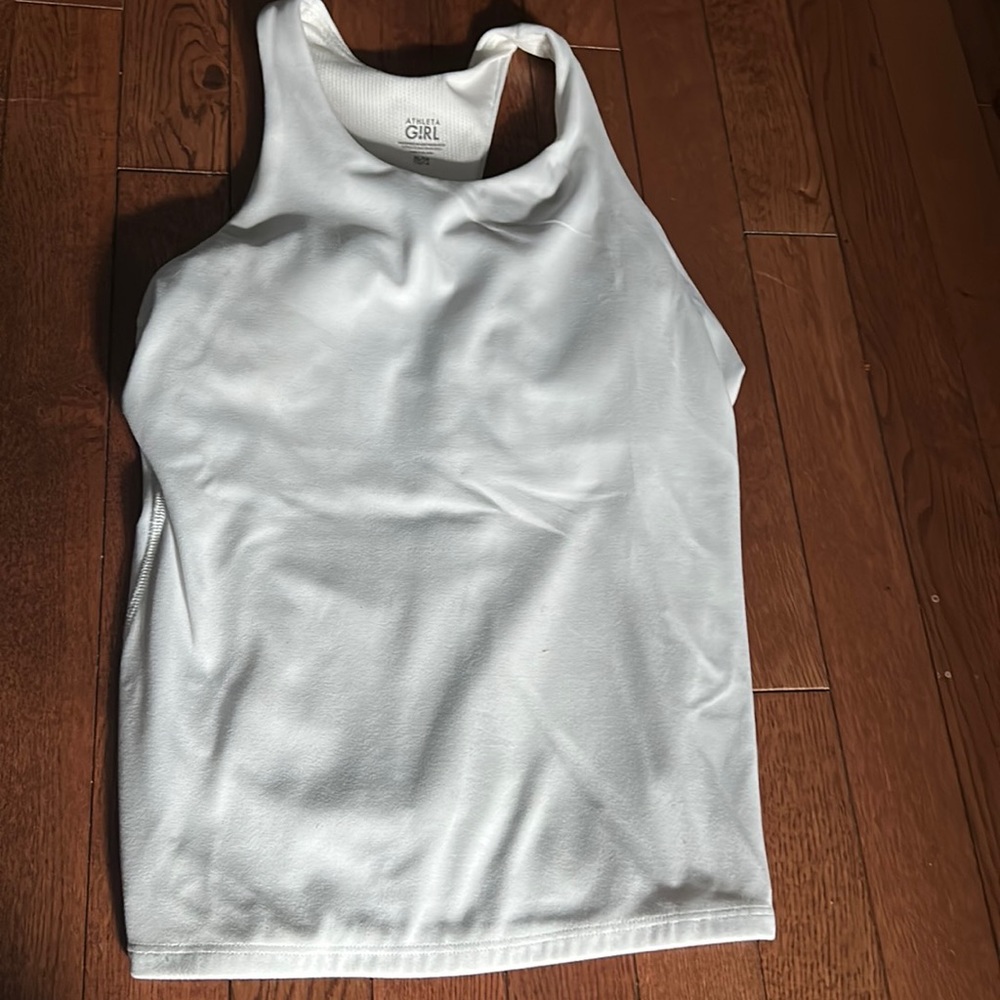Athleta Girl Power Up seamless sport length tank in white